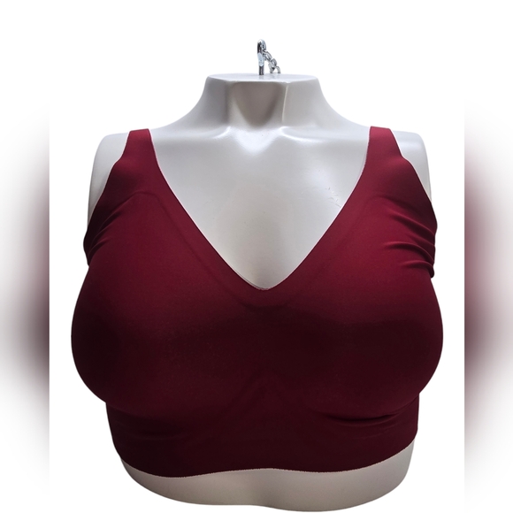 Knix Revolution V-Neck Bra in color red velvet size Medium++ No padding inserts - Picture 3 of 9